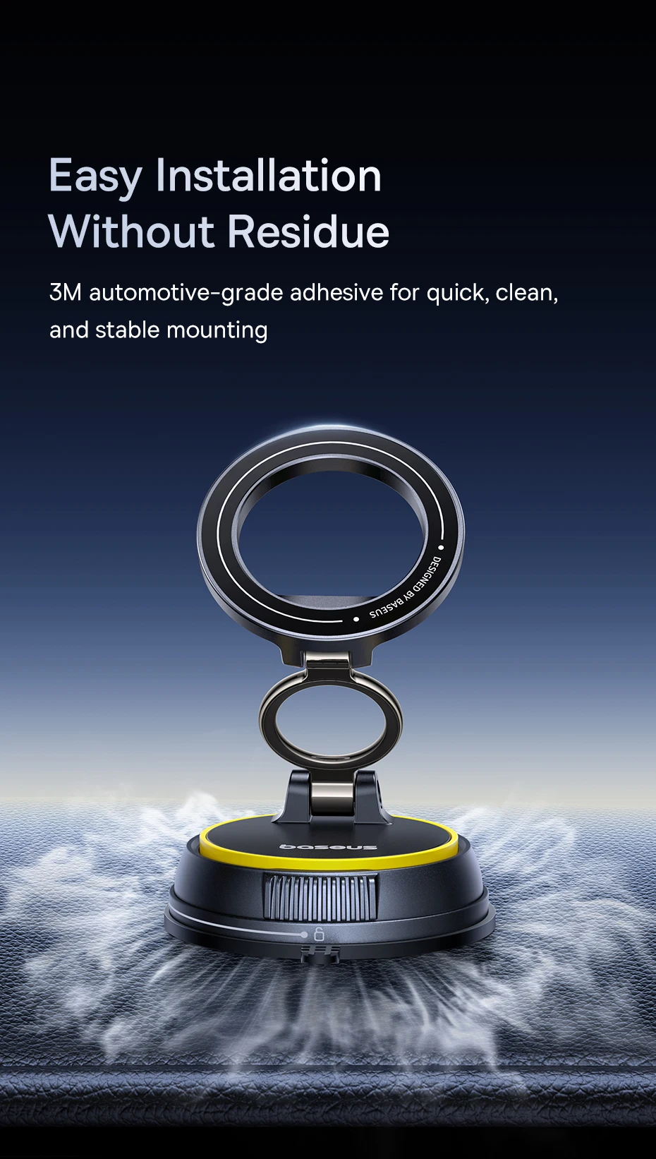 Baseus Vacuum Magnetic Car Phone Holder Mount 360° Rotation Stand Car Mount for iPhone Samsung Xiaomi Travel Holder Gym Stand
