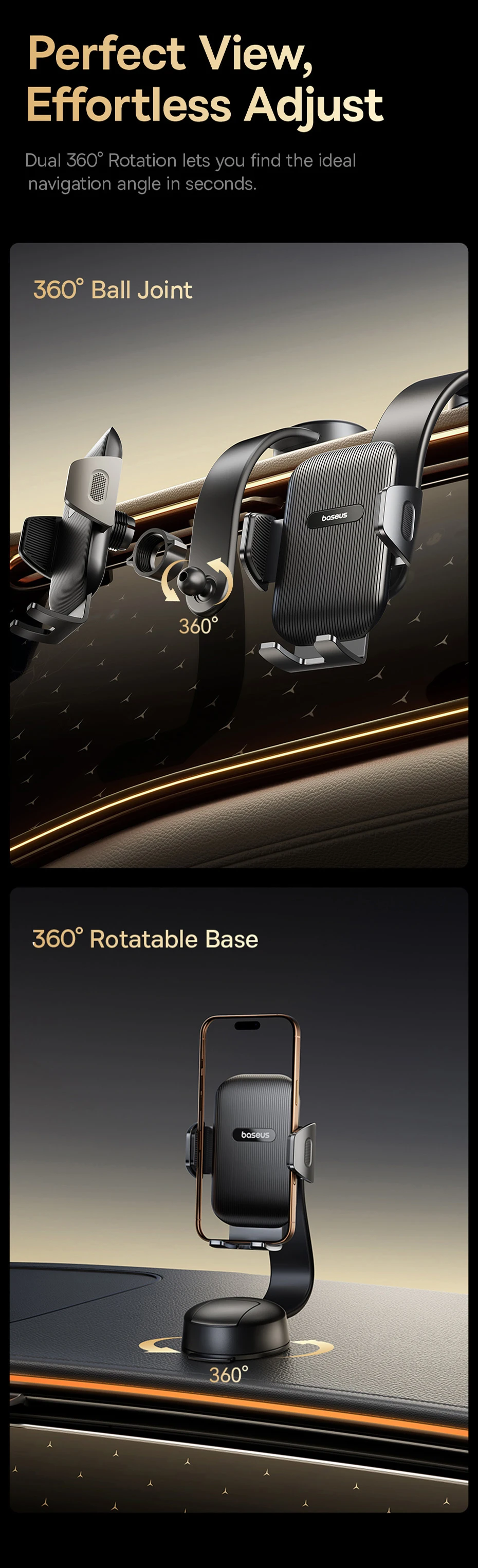 Baseus Car Phone Holder Mobile Phone Holder Car Mount For Samsung iPhone Xiaomi Huawei Foldable Holder Dashboard Sucker Stand
