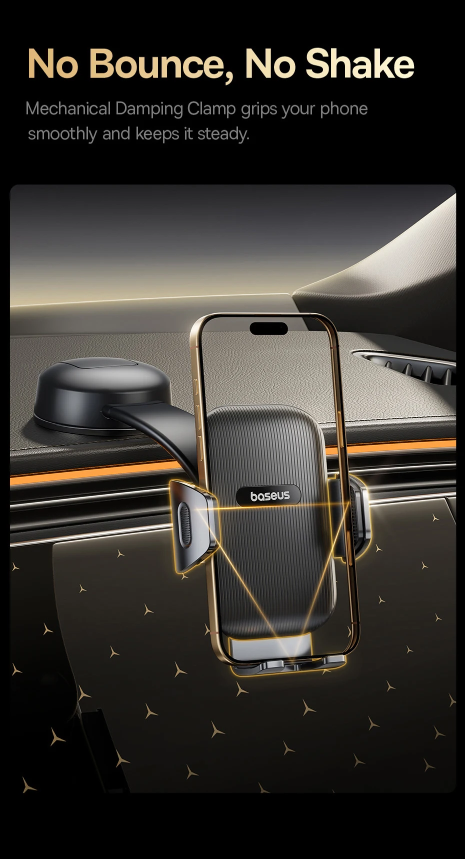 Baseus Car Phone Holder Mobile Phone Holder Car Mount For Samsung iPhone Xiaomi Huawei Foldable Holder Dashboard Sucker Stand