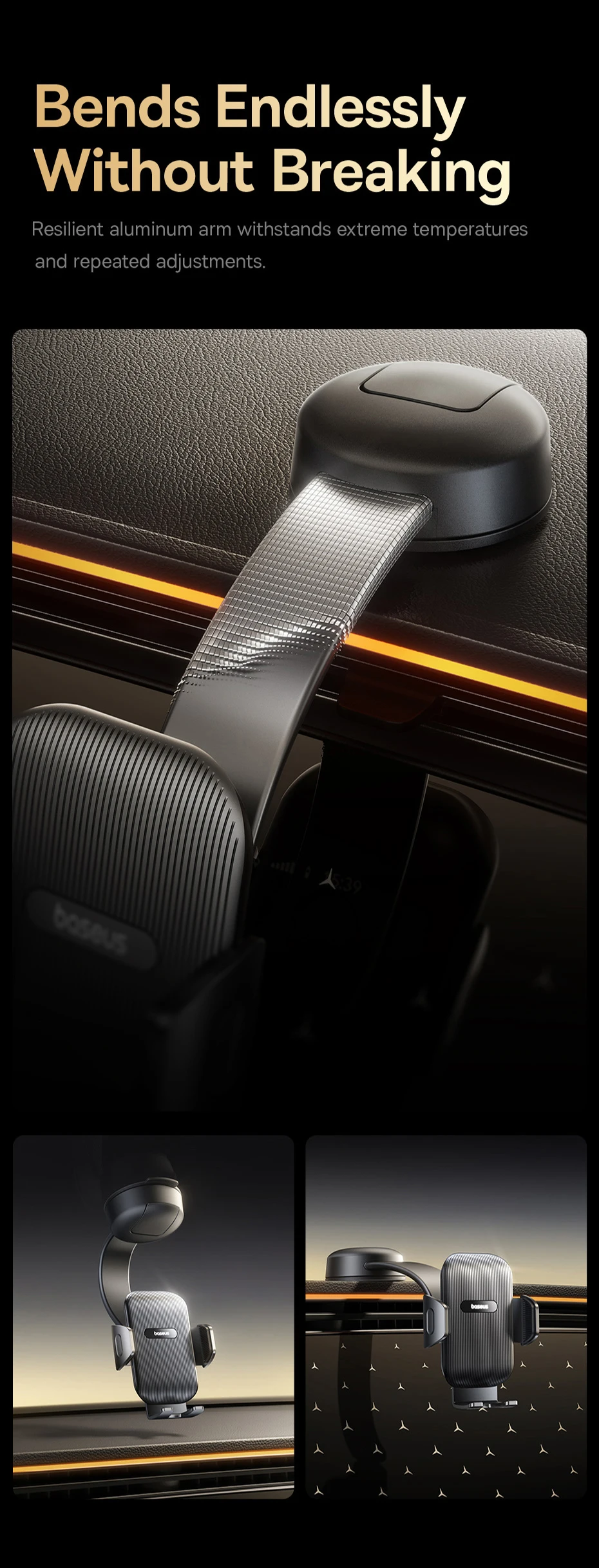 Baseus Car Phone Holder Mobile Phone Holder Car Mount For Samsung iPhone Xiaomi Huawei Foldable Holder Dashboard Sucker Stand