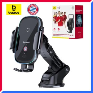 Baseus 15W Magnetic Wireless Car Charger Mount Auto-Clamp Phone Holder Qi Fast Charging