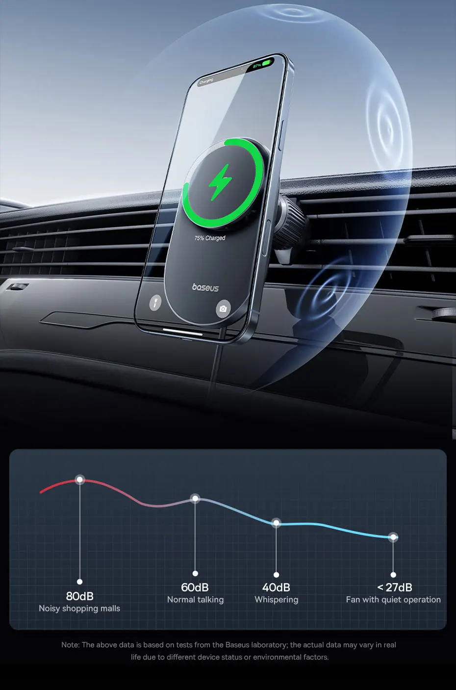 Baseus Qi2 15W Car Magnetic Wireless Charger For iPhone 16 15 14 Fast Charging For Samsung Xiaomi Car Phone Holder Cooling Fan