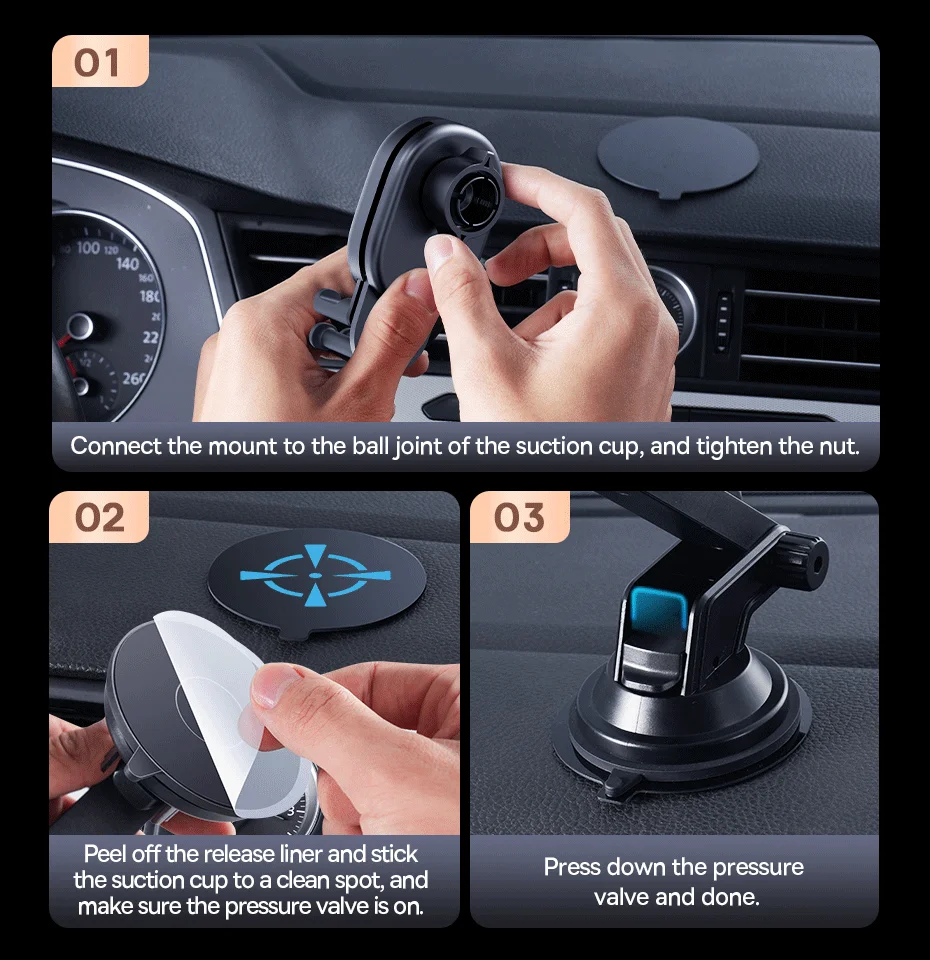 Baseus 15W Wireless Charger Car Phone Holder for iPhone Xiaomi Samsung Car Phone Stand Car Mount with Hook Clip Auto Locking