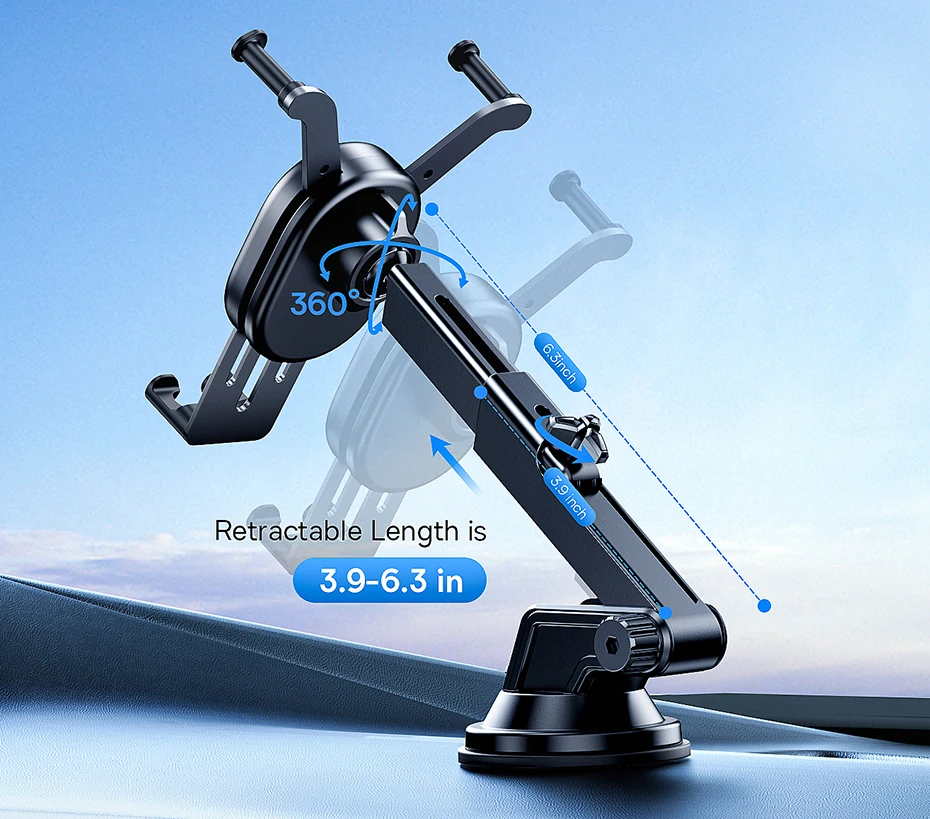 Baseus 15W Wireless Charger Car Phone Holder for iPhone Xiaomi Samsung Car Phone Stand Car Mount with Hook Clip Auto Locking