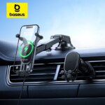 Baseus 15W Fast Wireless Charging Car Phone Holder Mount Auto Locking for iPhone Samsung Xiaomi