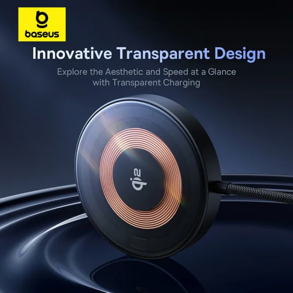 Baseus 15W Magnetic Wireless Charger Stand Qi2 Certified Fast Charging For iPhone 16 15 14 13 Pro Max - Image 3
