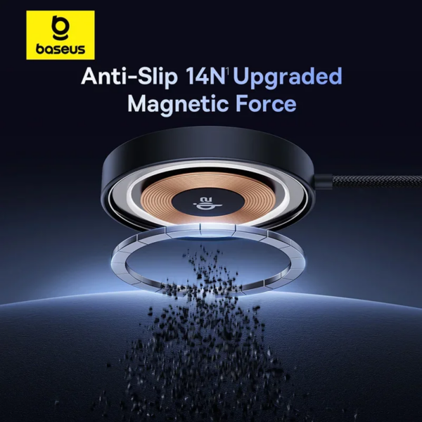Baseus 15W Magnetic Wireless Charger Stand Qi2 Certified Fast Charging For iPhone 16 15 14 13 Pro Max - Image 5