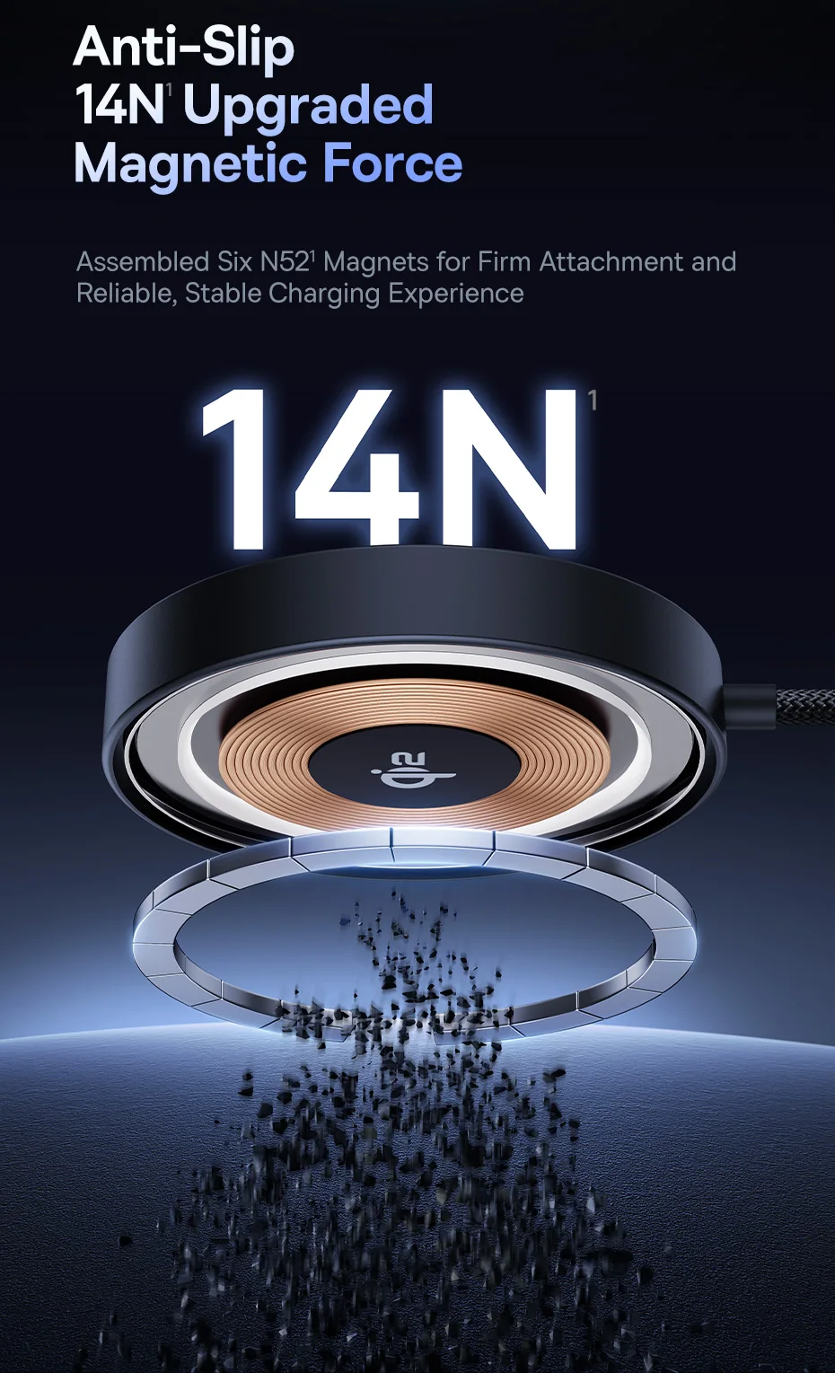 Baseus 15W Magnetic Wireless Charger Qi2 Certified Fast Charging Built-in Stand Phone Charger For iPhone 16 15 14 13 Pro Max