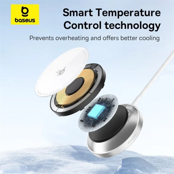 Baseus Simple Mini4 Air Magnetic Wireless Charger Qi2 15W Fast Charging For iPhone 15 14 13 12 - Image 5