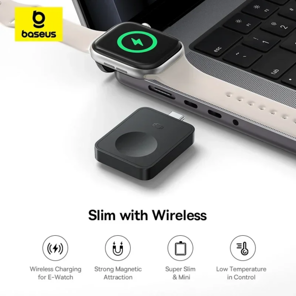 Baseus MagPro Magnetic Wireless Charger for Apple Watch 2.5W S1-S10 SE Ultra Series - Image 2