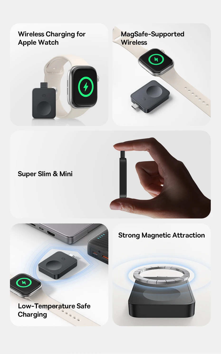 Baseus MagPro Magnetic Wireless Charger for E-Watch 2.5W For Apple Watch S1-S10 Series SE Series Ultra Series