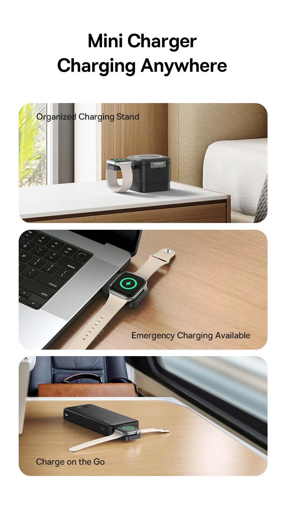 Baseus MagPro Magnetic Wireless Charger for E-Watch 2.5W For Apple Watch S1-S10 Series SE Series Ultra Series