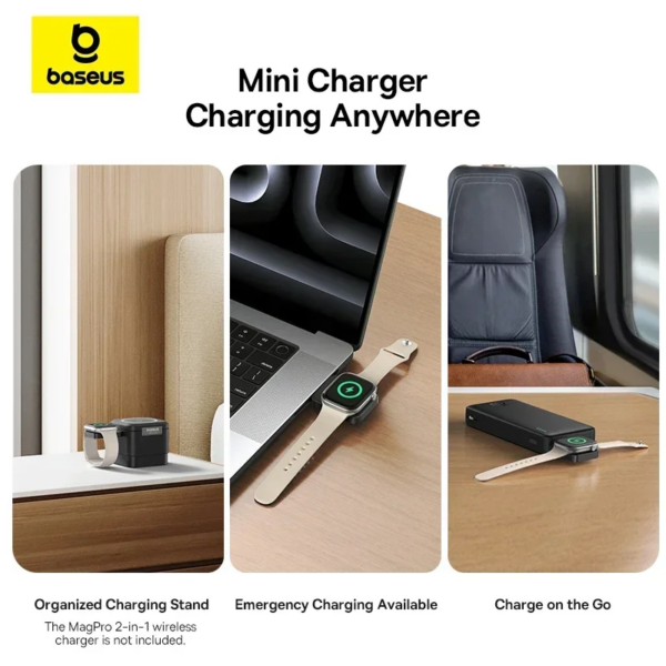 Baseus MagPro Magnetic Wireless Charger for Apple Watch 2.5W S1-S10 SE Ultra Series - Image 5