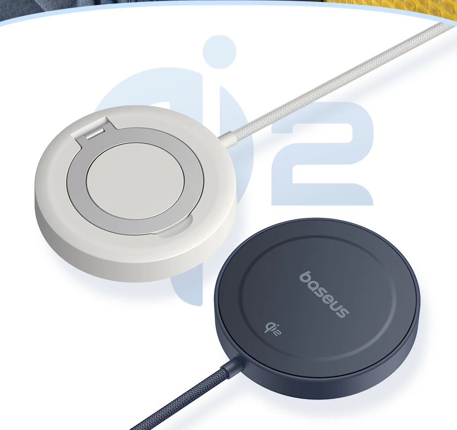 Baseus 15W Magnetic Wireless Charger Qi2 Certified Fast Charging Built-in Stand Phone Charger For iPhone 16 15 14 13 Pro Max