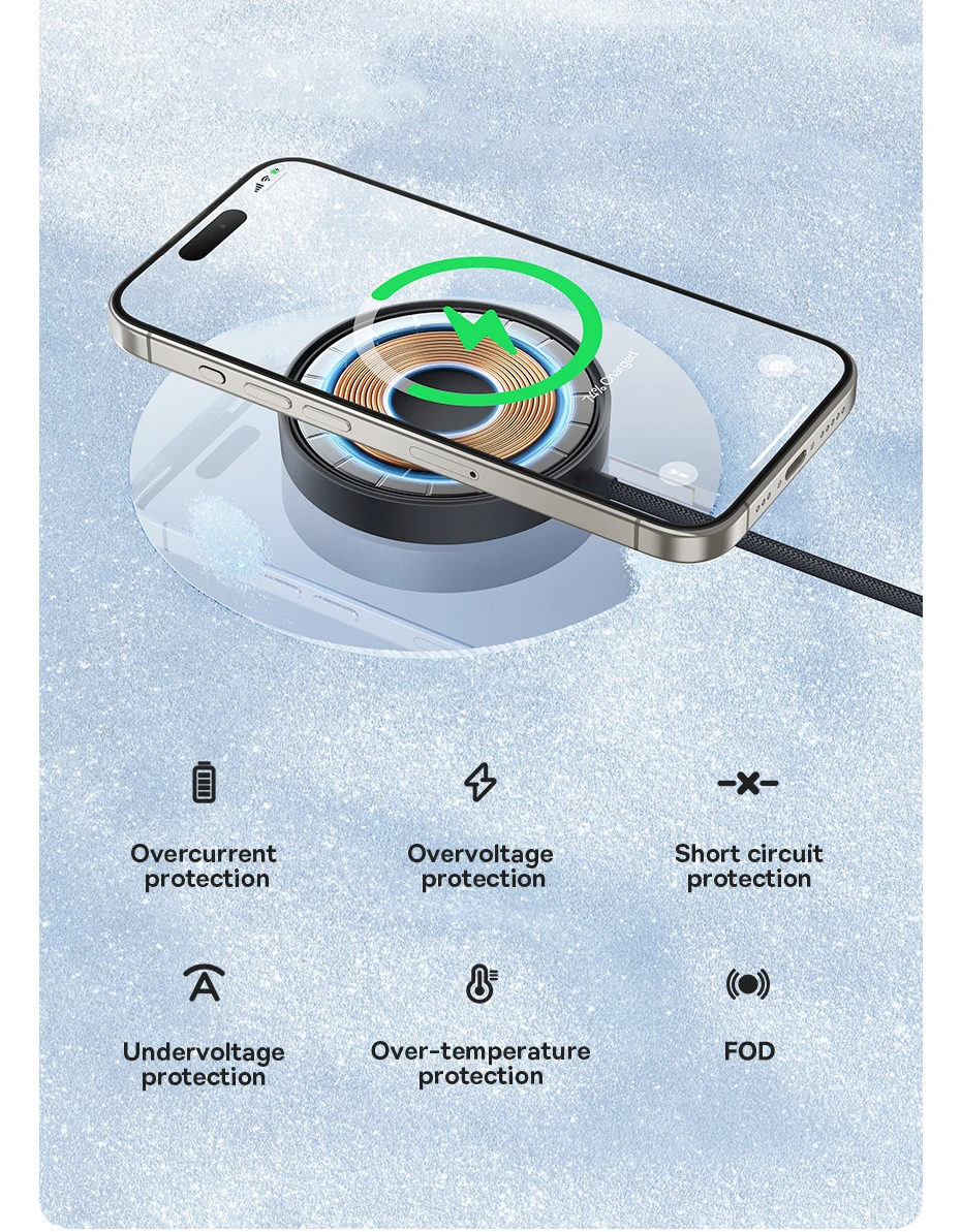 Baseus 15W Magnetic Wireless Charger Qi2 Certified Fast Charging Built-in Stand Phone Charger For iPhone 16 15 14 13 Pro Max