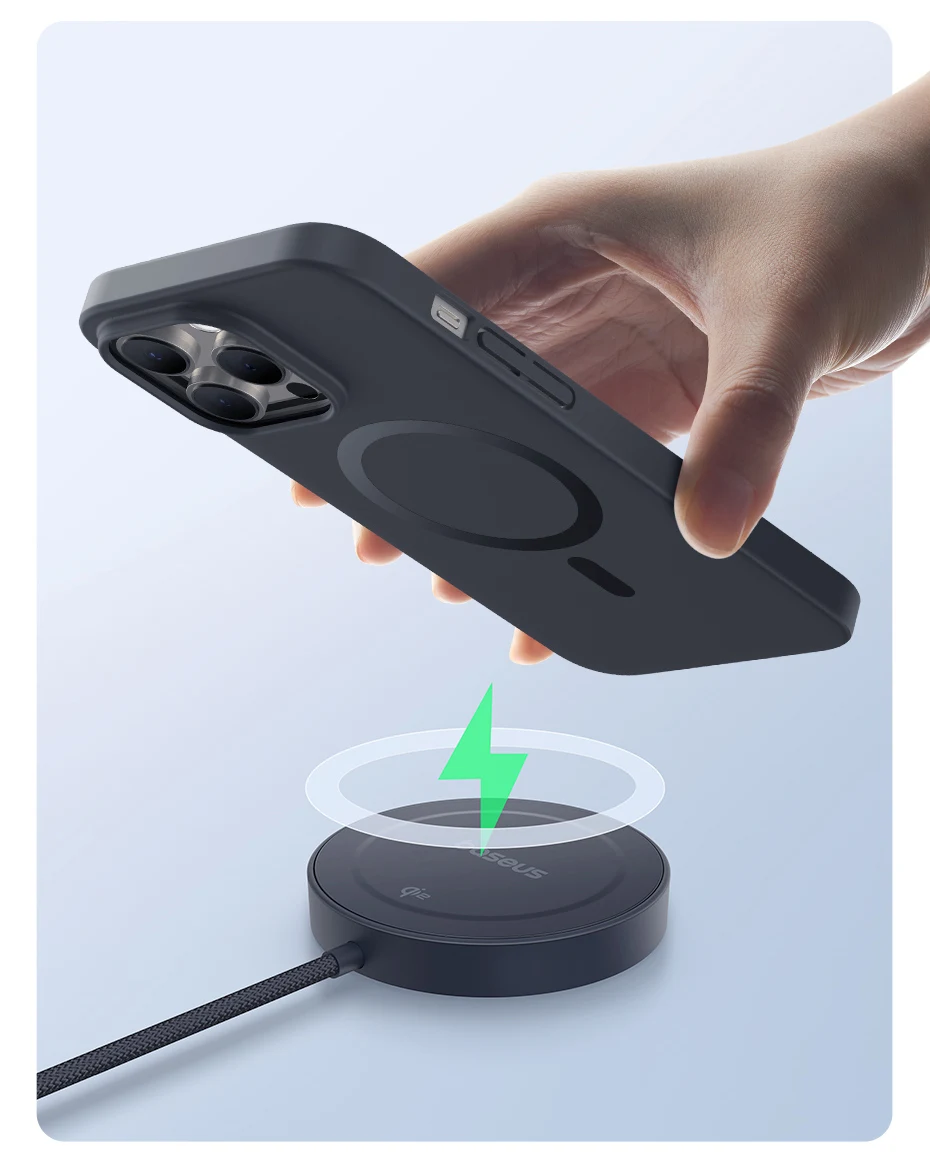 Baseus 15W Magnetic Wireless Charger Qi2 Certified Fast Charging Built-in Stand Phone Charger For iPhone 16 15 14 13 Pro Max
