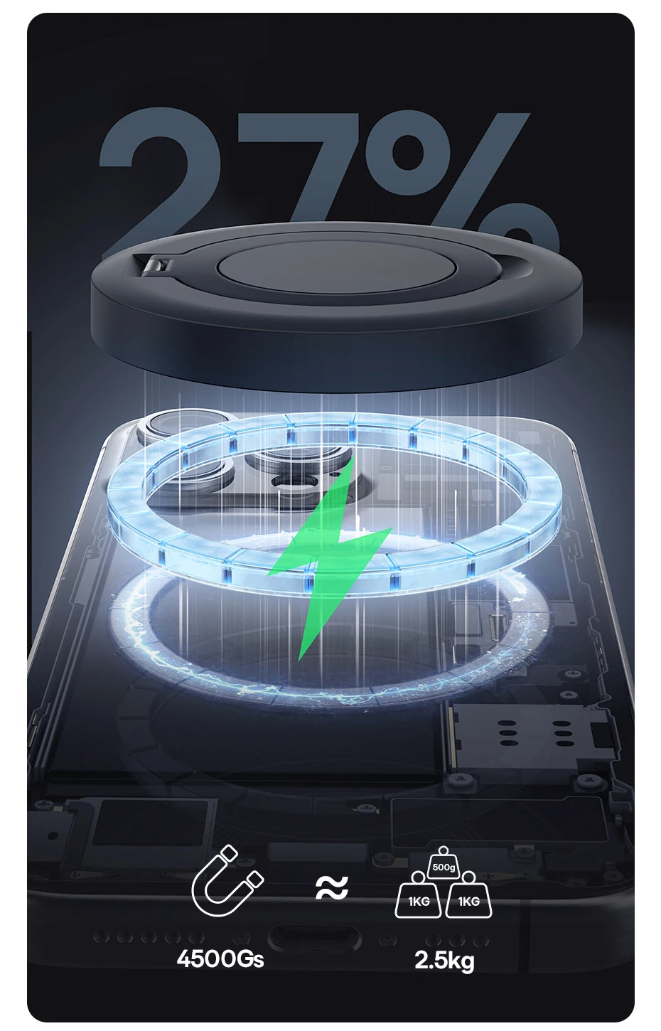Baseus 15W Magnetic Wireless Charger Qi2 Certified Fast Charging Built-in Stand Phone Charger For iPhone 16 15 14 13 Pro Max