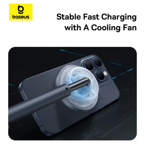Baseus Orbit 2 Pro Air-Cooled 2-in-1 Wireless Charging Stand Qi2 20W with Cooling Fan For iPhone 15 14 13 12 AirPods Pro - Image 4