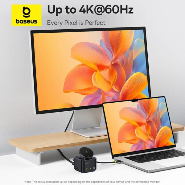 Baseus MagPro 7-in-1 Hub with Qi2 Magnetic Wireless Charger 15W, 4K HDMI, 10Gbps USB, 100W PD - Image 4