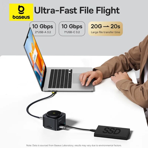 Baseus MagPro 7-in-1 Hub with Qi2 Magnetic Wireless Charger 15W, 4K HDMI, 10Gbps USB, 100W PD - Image 5