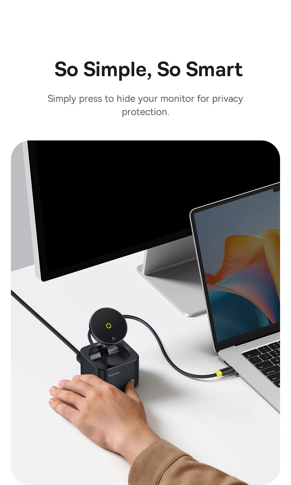 Baseus Magnetic Wireless Charger Qi2 15W for iPhone 16 15 Pro Max MagSafe Fast PD HUB HDMI 4K 60Hz USB 3.2 SD TF Phone Charger