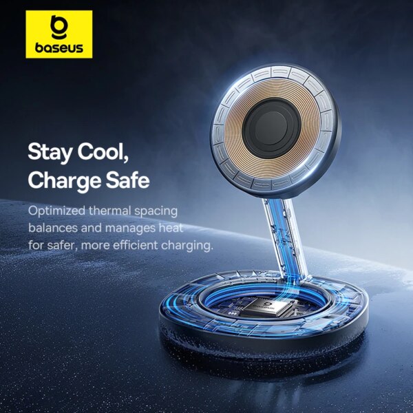 Baseus EnerFill FF11 15W Qi2 Foldable Magnetic Wireless Charger Stand - Image 5