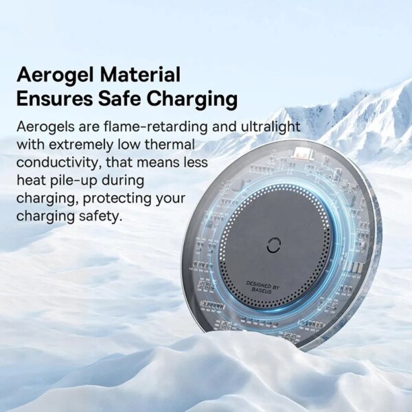 Baseus Simple 2 15W Fast Wireless Charger Pad Low Temperature For iPhone 16 15 14 13 Samsung S22 S10 Xiaomi - Image 3