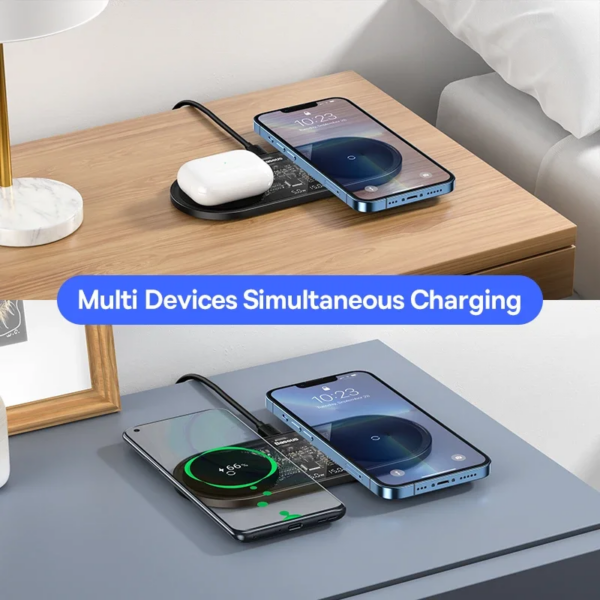 Baseus 20W Dual Wireless Charging Pad Fast Qi Charger for iPhone Samsung Xiaomi - Image 2