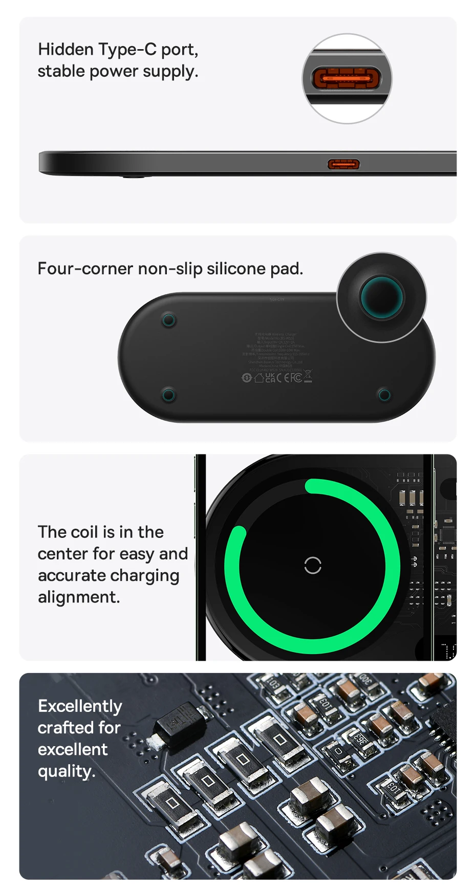 Baseus 20W Dual Wireless Chargers for iPhone 16 15 14 Airpod Pro Fast Qi Wireless Charger for Samsung Xiaomi 12 Pro Charging Pad