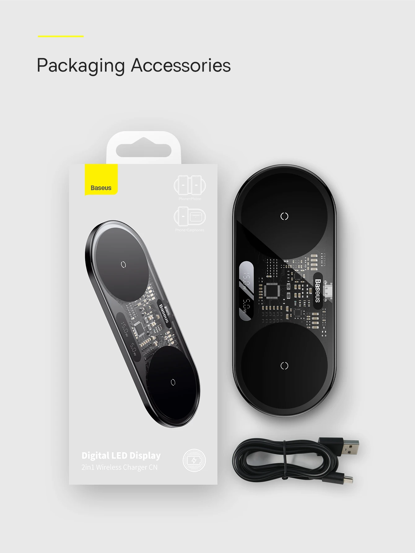 Baseus 20W Dual Wireless Chargers for iPhone 16 15 14 Airpod Pro Fast Qi Wireless Charger for Samsung Xiaomi 12 Pro Charging Pad