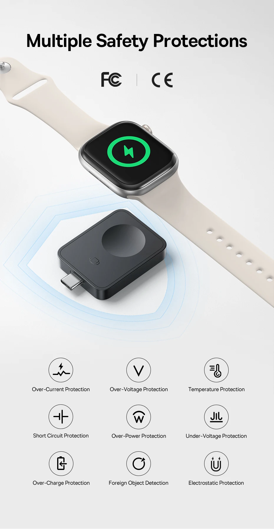 Baseus Mini Magnetic Wireless Charger For E-Watch 2.5W For Apple Watch S1-S10 Series SE Series Ultra Series