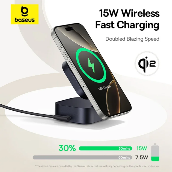 Baseus PicoGo Series 2-in-1 Magnetic Wireless Charger Qi2 67W Fast Charging Station - Image 2