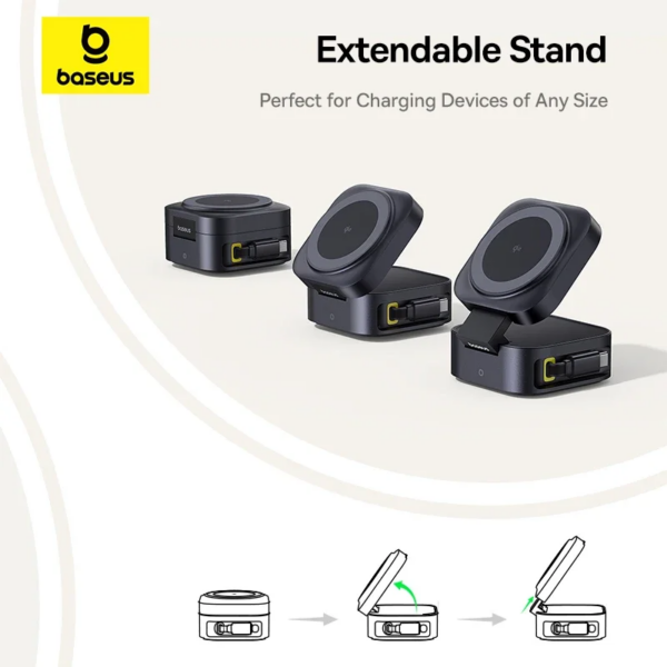 Baseus PicoGo Series 2-in-1 Magnetic Wireless Charger Qi2 67W Fast Charging Station - Image 6