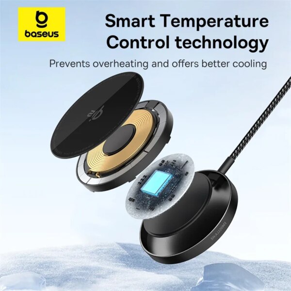 Baseus Simple Mini4 Air Magnetic Wireless Charger Qi2 15W Fast Charging For iPhone 16 15 14 13 Pro Max - Image 5