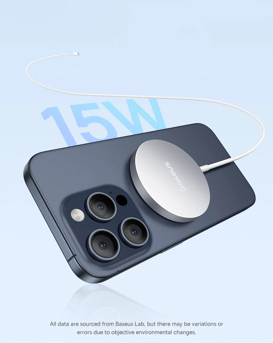 Baseus Qi2 15W Magnetic Wireless Charger Mini Fast Charging Phone Charger For iPhone 16 15 14 13 Pro Max