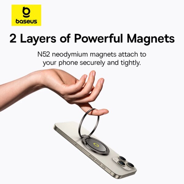 Baseus MagPro Series II Magnetic Ring Phone Stand Holder 360 Rotating for MagSafe Wireless Charging iPhone 16 15 14 Pro Max - Image 5