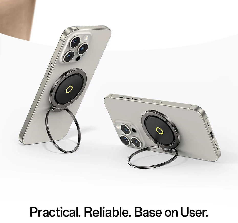 【New】Baseus Magnetic Ring Phone Holder Stand for MagSafe Wireless Charging for iPhone 16 15 14 Pro Max 360 Rotating Finger Stand