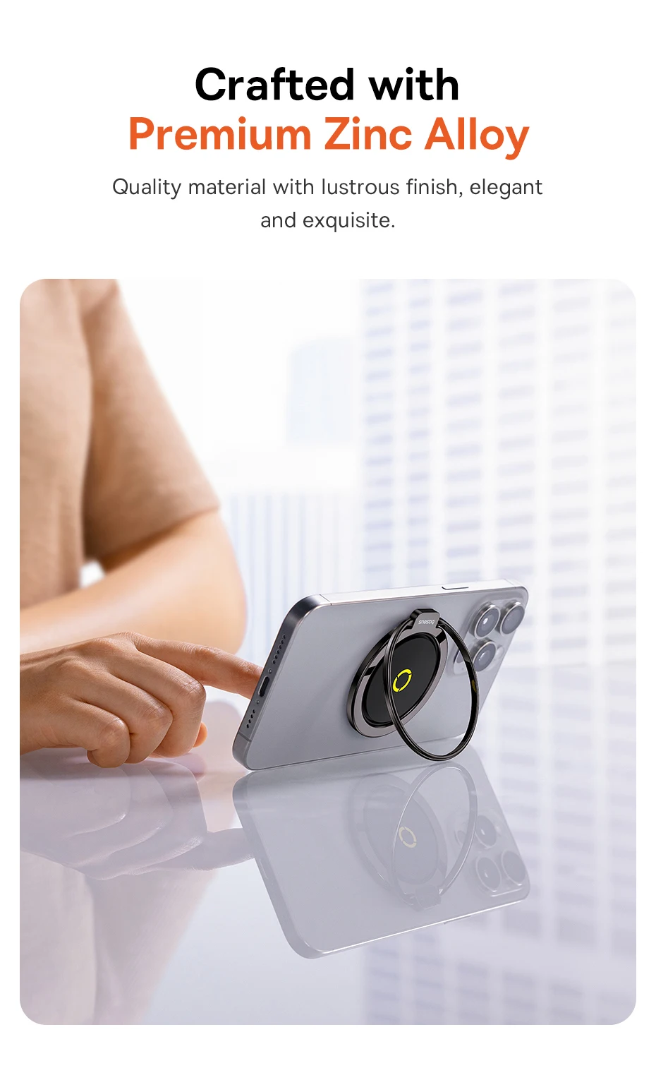 【New】Baseus Magnetic Ring Phone Holder Stand for MagSafe Wireless Charging for iPhone 16 15 14 Pro Max 360 Rotating Finger Stand
