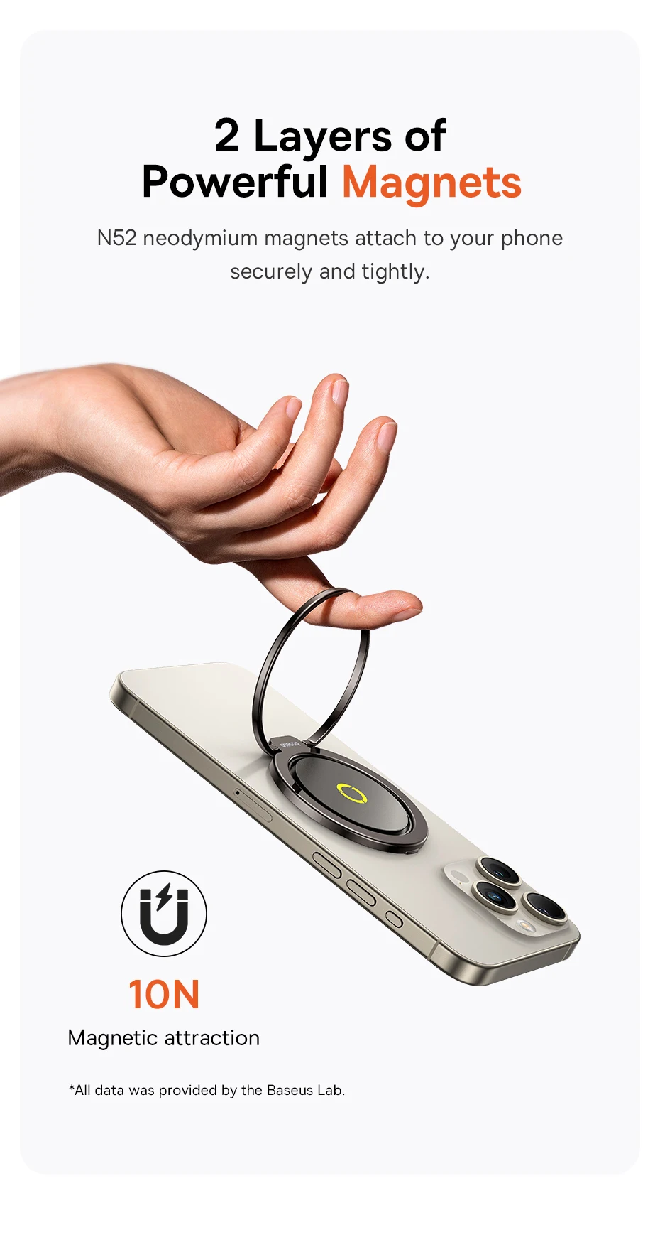 【New】Baseus Magnetic Ring Phone Holder Stand for MagSafe Wireless Charging for iPhone 16 15 14 Pro Max 360 Rotating Finger Stand