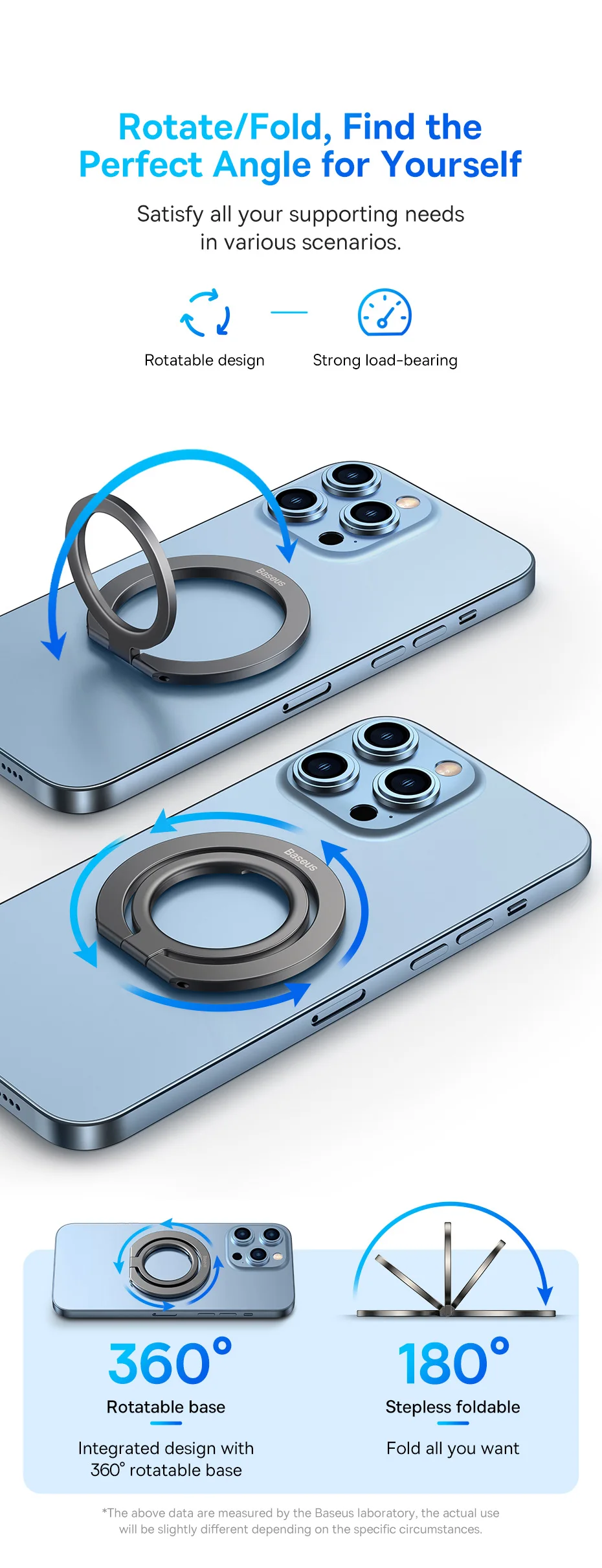 Baseus Magnetic Phone Holder Stand Grip Finger Ring Holder for iPhone 16 15 Pro Max Samsung Accessories Cell Mobile Phone Stand