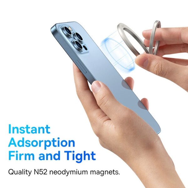 Baseus Halo Series Magnetic Phone Grip Stand Foldable Metal Ring Holder for iPhone Samsung - Image 6