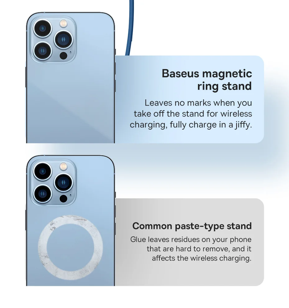 Baseus Magnetic Phone Holder Stand Grip Finger Ring Holder for iPhone 16 15 Pro Max Samsung Accessories Cell Mobile Phone Stand