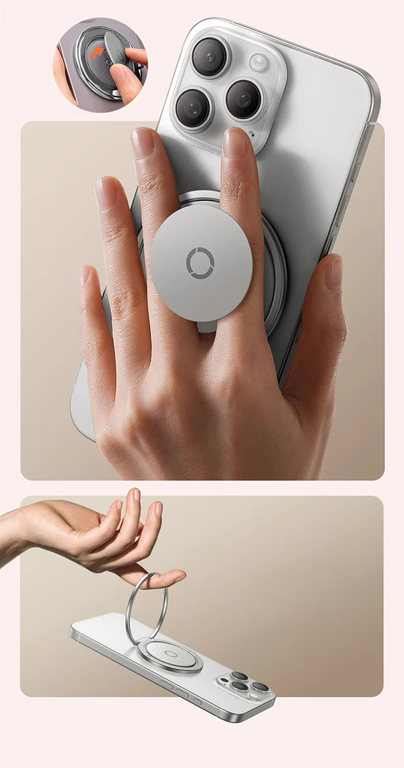 【Born for MagSafe】Baseus Magnetic Dual Ring Phone Holder Support Wireless Charge for iPhone 16 15 Pro Max Ultra Thin Phone Stand