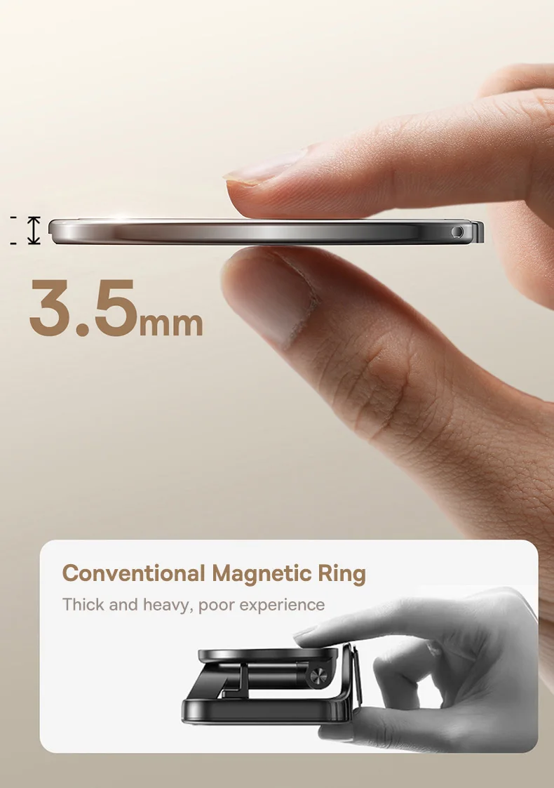 【Born for MagSafe】Baseus Magnetic Dual Ring Phone Holder Support Wireless Charge for iPhone 16 15 Pro Max Ultra Thin Phone Stand