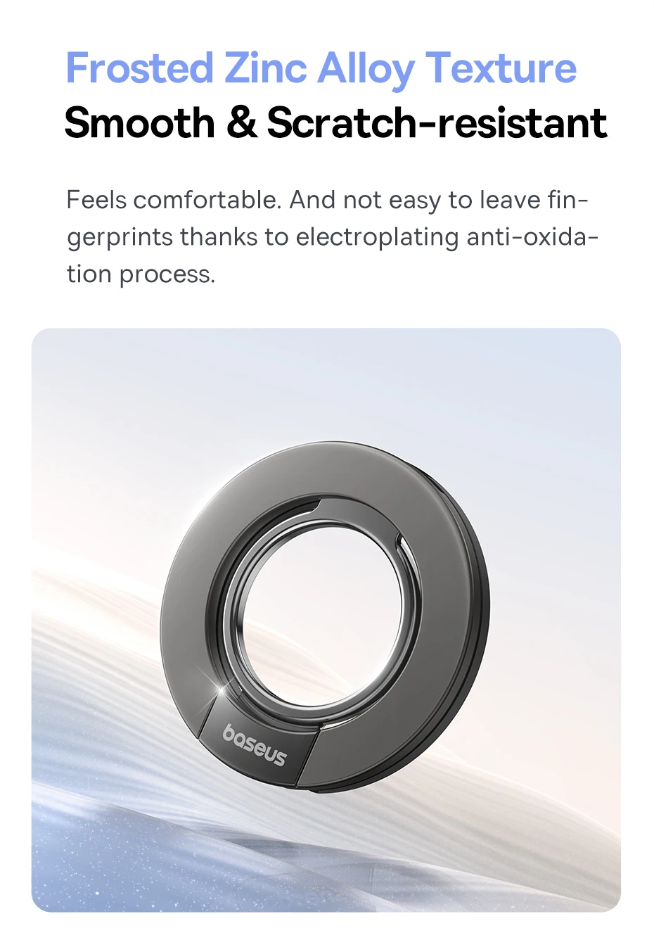 Baseus Magnetic Dual Ring Phone Holder for iPhone 16 15 Double Sided Magnetic Cellphone Grip Kickstand for Samsung Bracket Stand