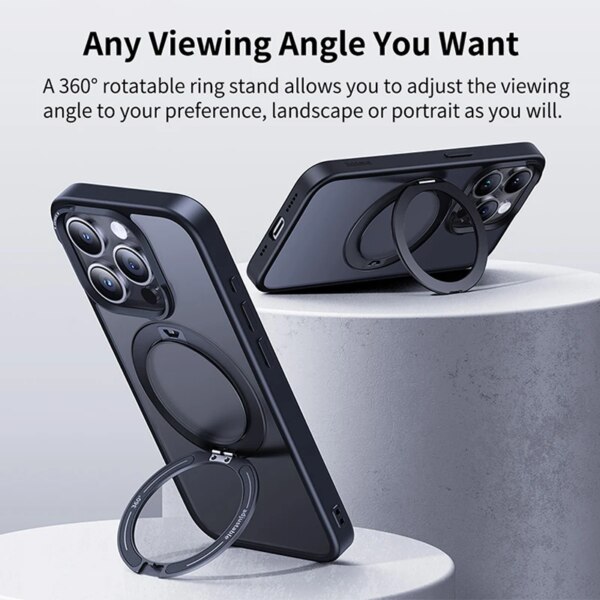 Baseus SkyRing Series 2.0 Magnetic Ring Stand Case with 360° Rotation for iPhone 16 15 Pro Max - Image 3