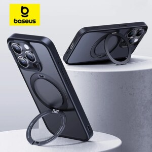 Baseus SkyRing Series 2.0 Magnetic Ring Stand Case with 360° Rotation for iPhone 16 15 Pro Max