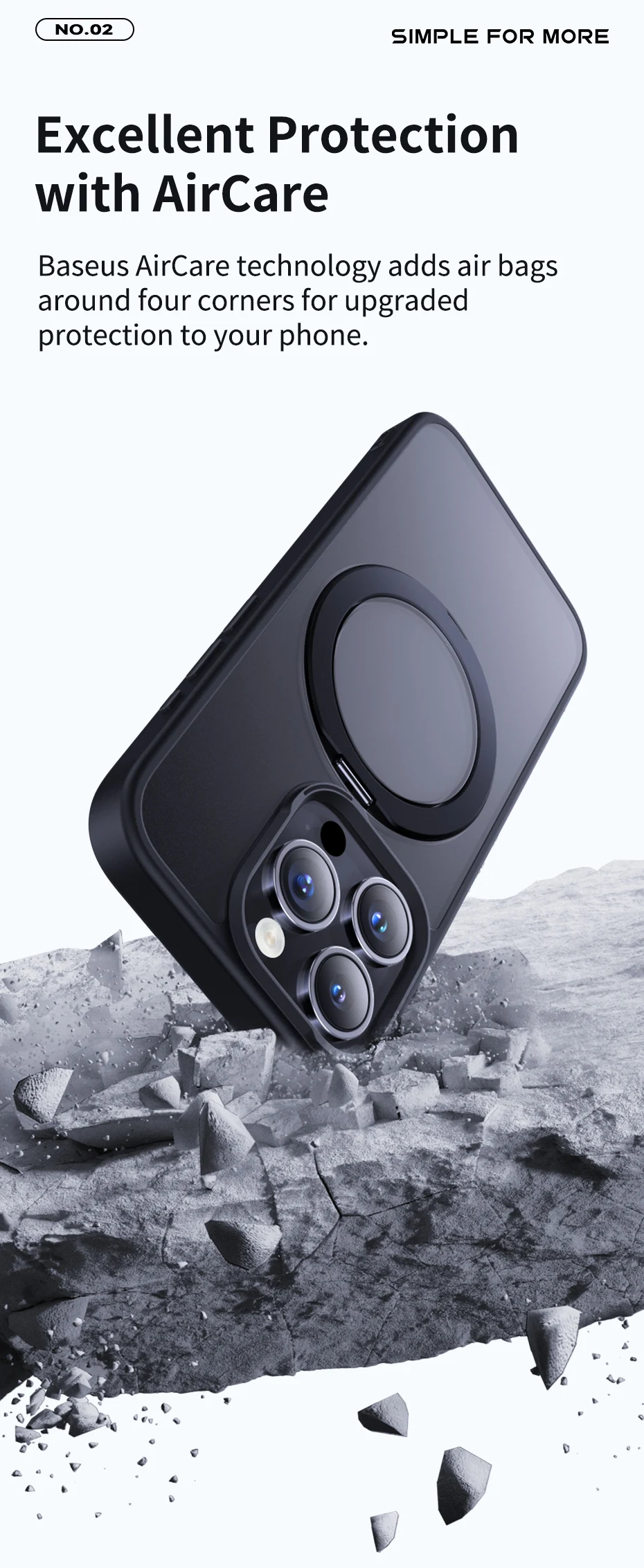 Baseus Magnetic Ring Stand Case for iPhone 16 15 Pro Max Case 360° Rotation Cover for iPhone 15 Pro Plus Magnet Kickstand Case