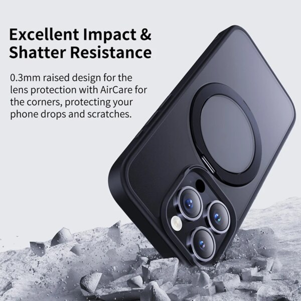Baseus SkyRing Series 2.0 Magnetic Ring Stand Case with 360° Rotation for iPhone 16 15 Pro Max - Image 6