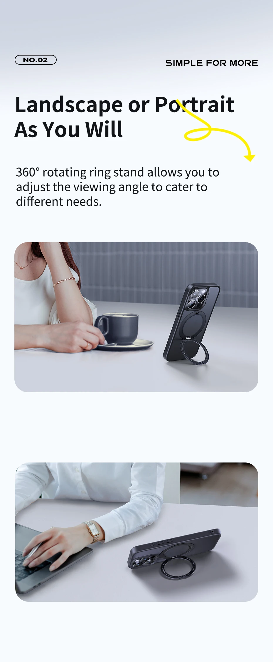Baseus Magnetic Ring Stand Case for iPhone 16 15 Pro Max Case 360° Rotation Cover for iPhone 15 Pro Plus Magnet Kickstand Case